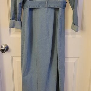 Fashion Nova Light Blue Long Sleeve Dress